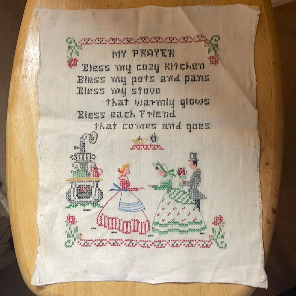Handmade cross stitch tapestry not framed